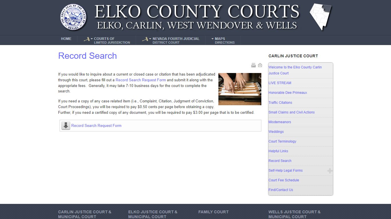 Record Search - Courts of law located in Elko County, Nevada