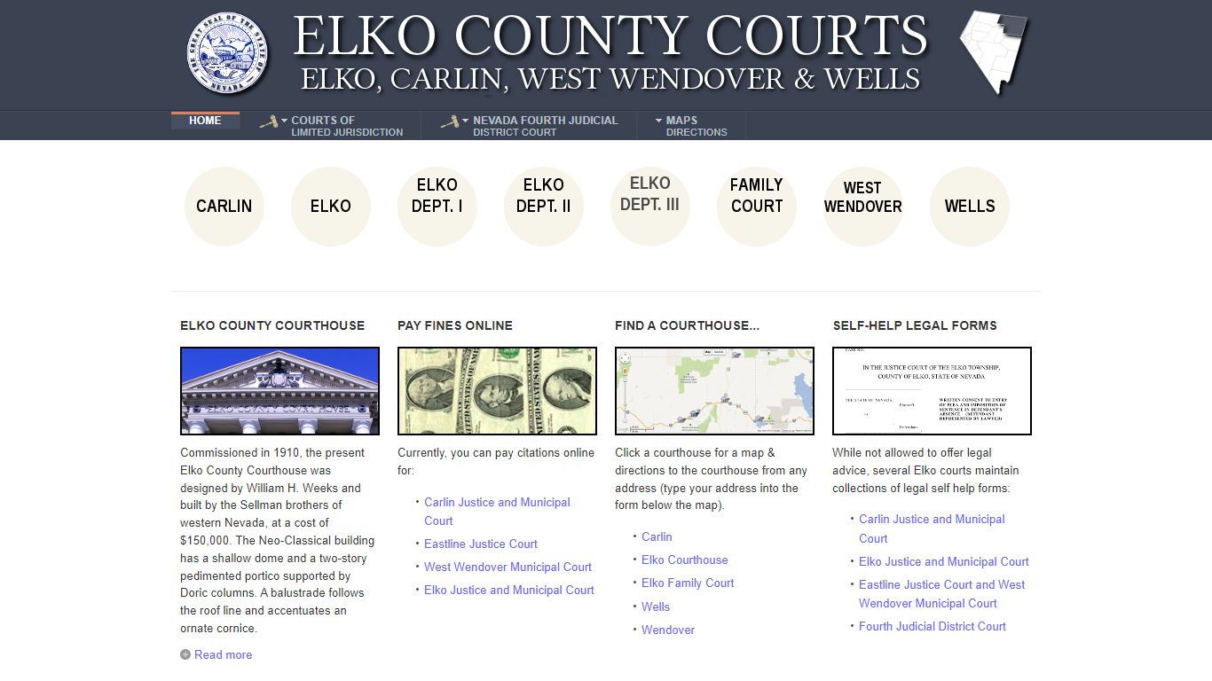 Courts of law located in Elko County, Nevada